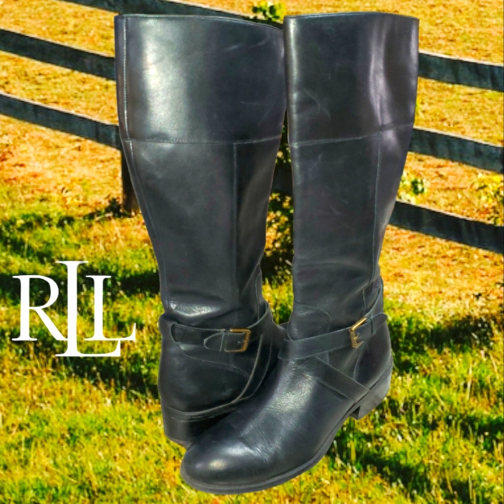 Lauren Ralph Lauren Women's Maryann Wide-Calf Riding Boot 11B